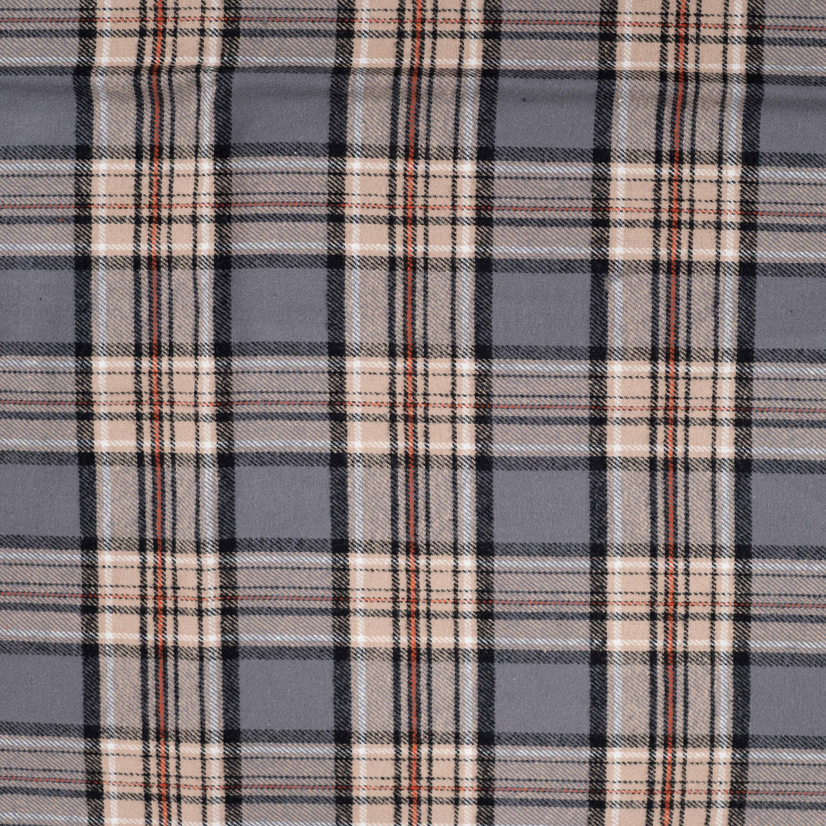 Country Flannel Brown Check Brushed Cotton Dress Fabric fabric, full