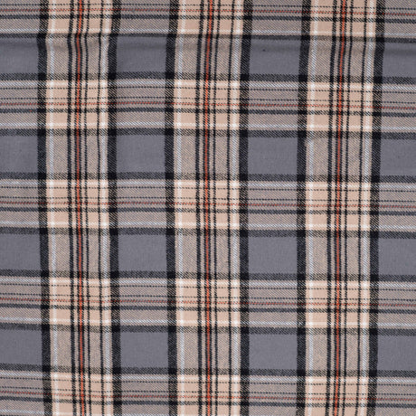 Country Flannel Brown Check Brushed Cotton Dress Fabric fabric, full