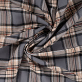 Country Flannel Brown Check Brushed Cotton Dress Fabric fabric, twist