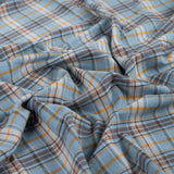 Country Flannel Sky Check Brushed Cotton Dress Fabric fabric, close-up