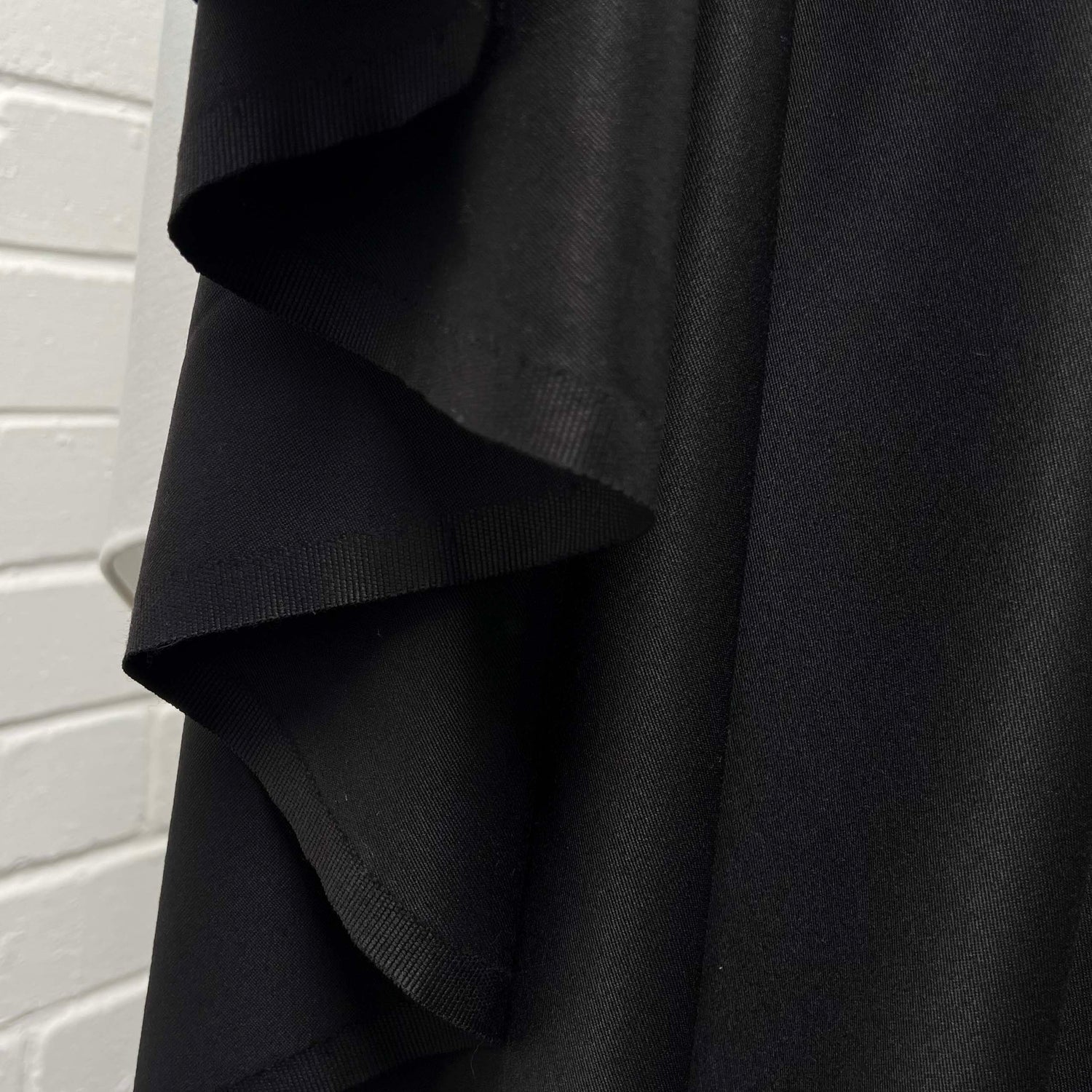 You Just Know It Wool Italian Ex Designer Black Heavy Woven Suiting Fabric Hang