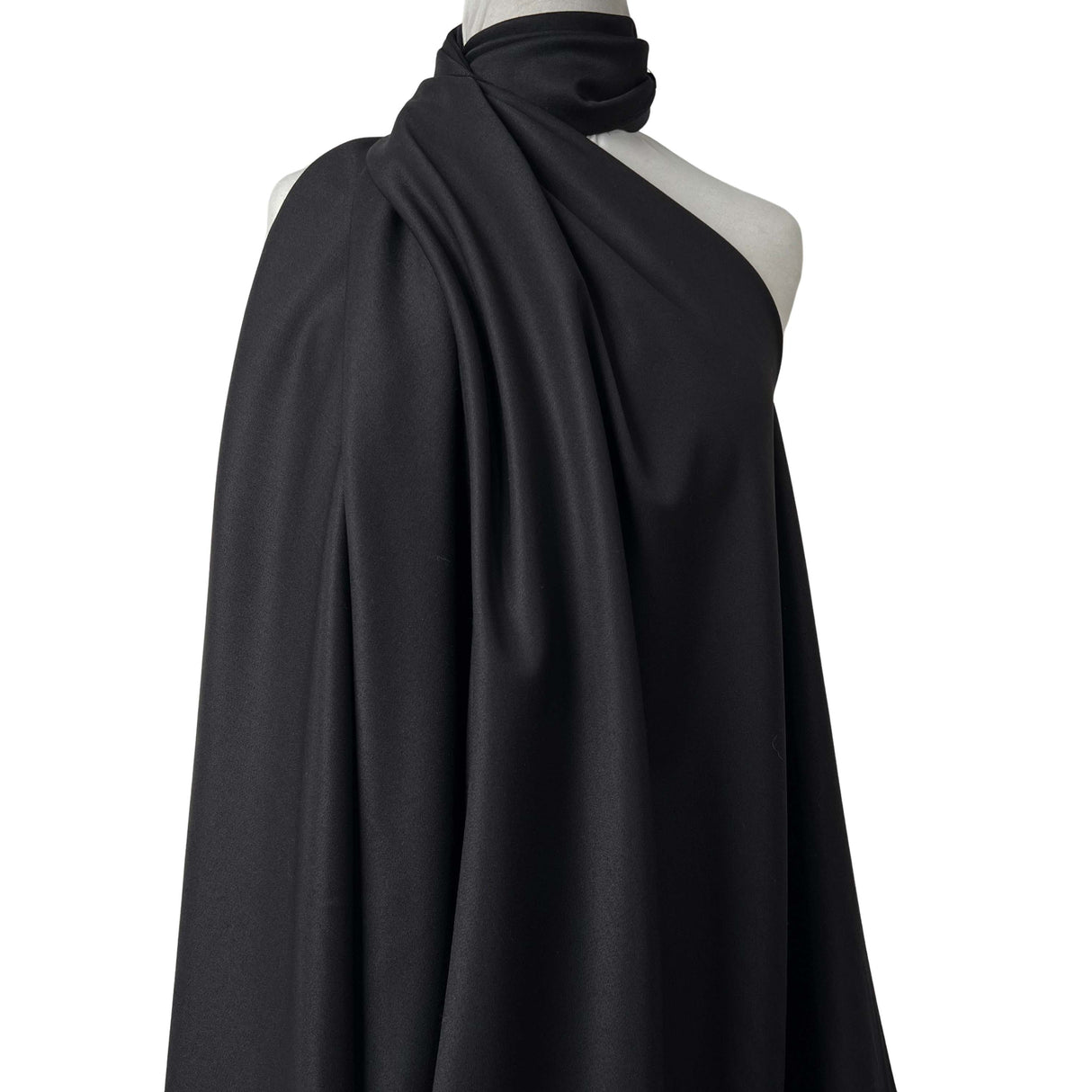You Just Know It Wool Italian Ex Designer Black Heavy Woven Suiting Fabric Mannequin