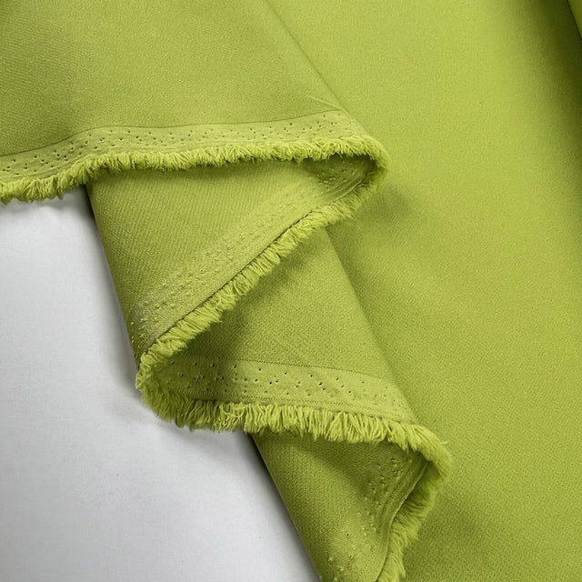 Polyester Elastane Trousering Fabric Zest Crepe Chartreuse Fold