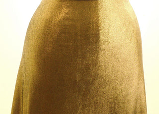 A Knight To Remember Gold Polyester Knitted Jersey Fabric M