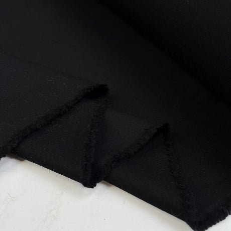 Abito Nero Black Wool Twill Ex Designer Deadstock Italian Suiting Fabric Fold