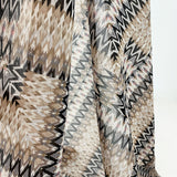 Abstract Zig Zag - Beige & Black Chiffon