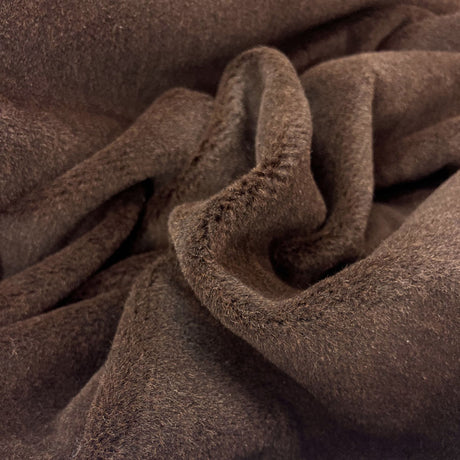 Acrylic Faux Fur Coating Fabric Brown Teddy Close Up