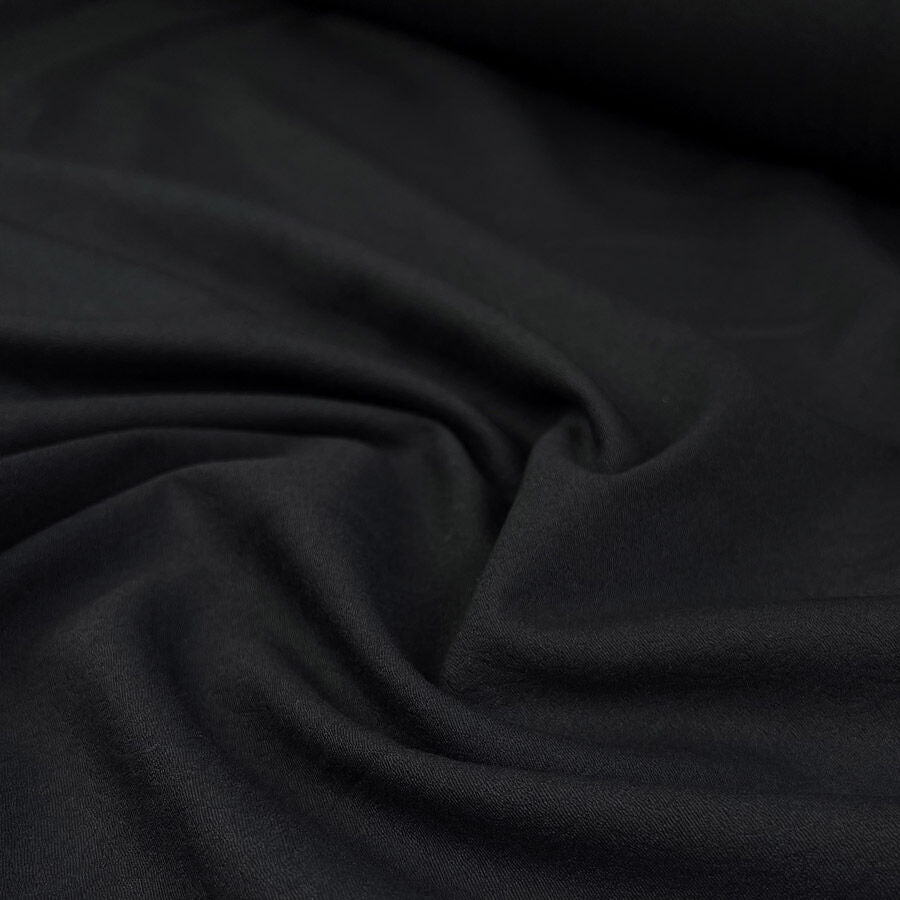 All Walks Of Life Cotton Polyester Elastane Black Stretch Suiting Fabric