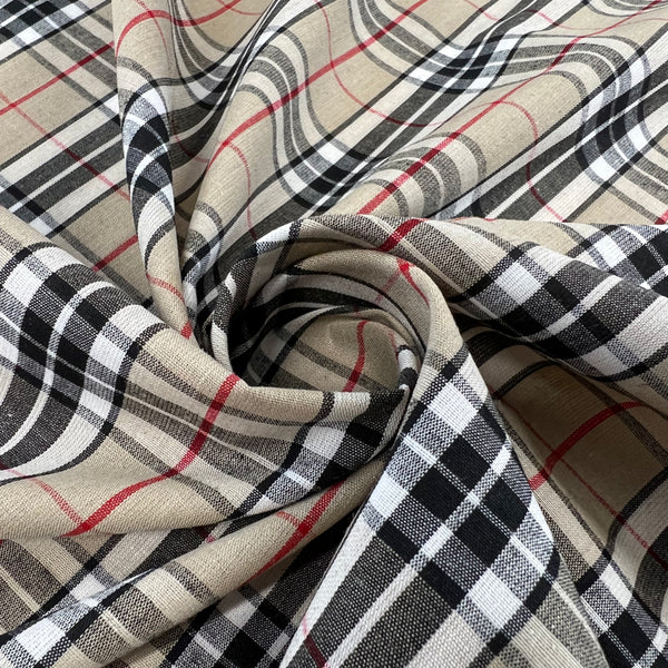 Almost Famous Check Shirting Polyester Cotton Fabric Twist