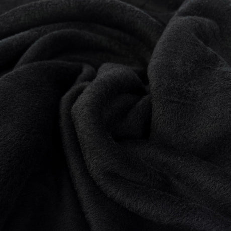 Alpen Fleece Black Polyester Cotton Sweatshirt Soft Fabric