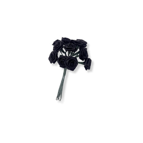 Artificial Flowers Tiny Black Rose Bouquet