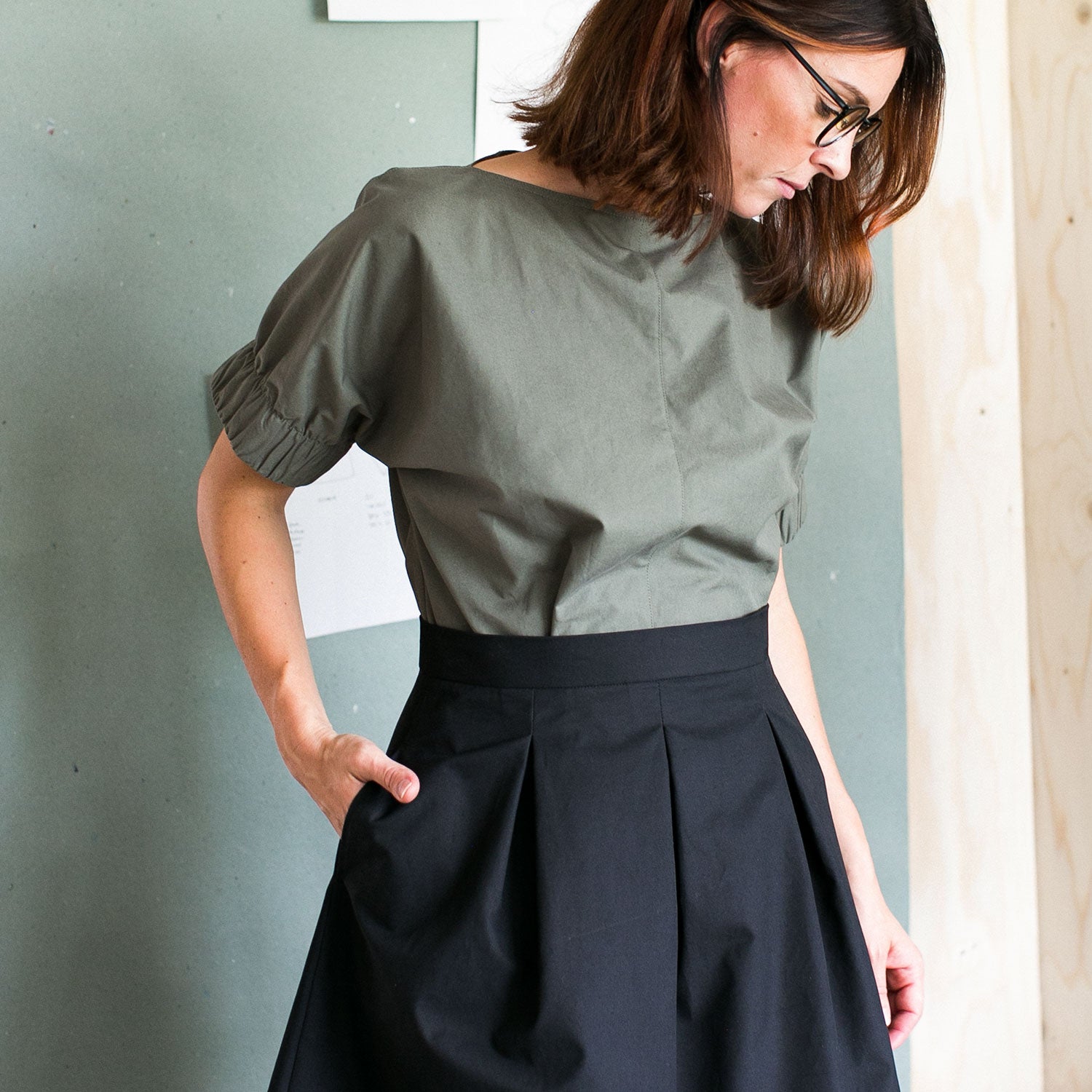 Assembly Line Three Pleat Skirt 1