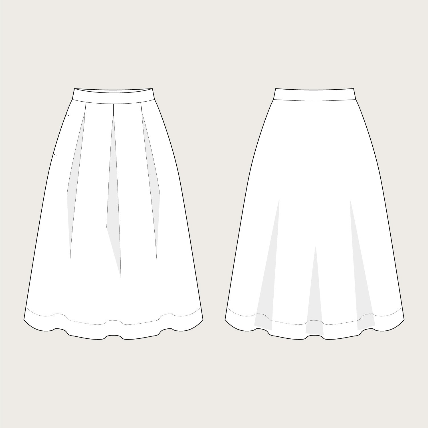 The Assembly Line - Three Pleat Skirt Pattern