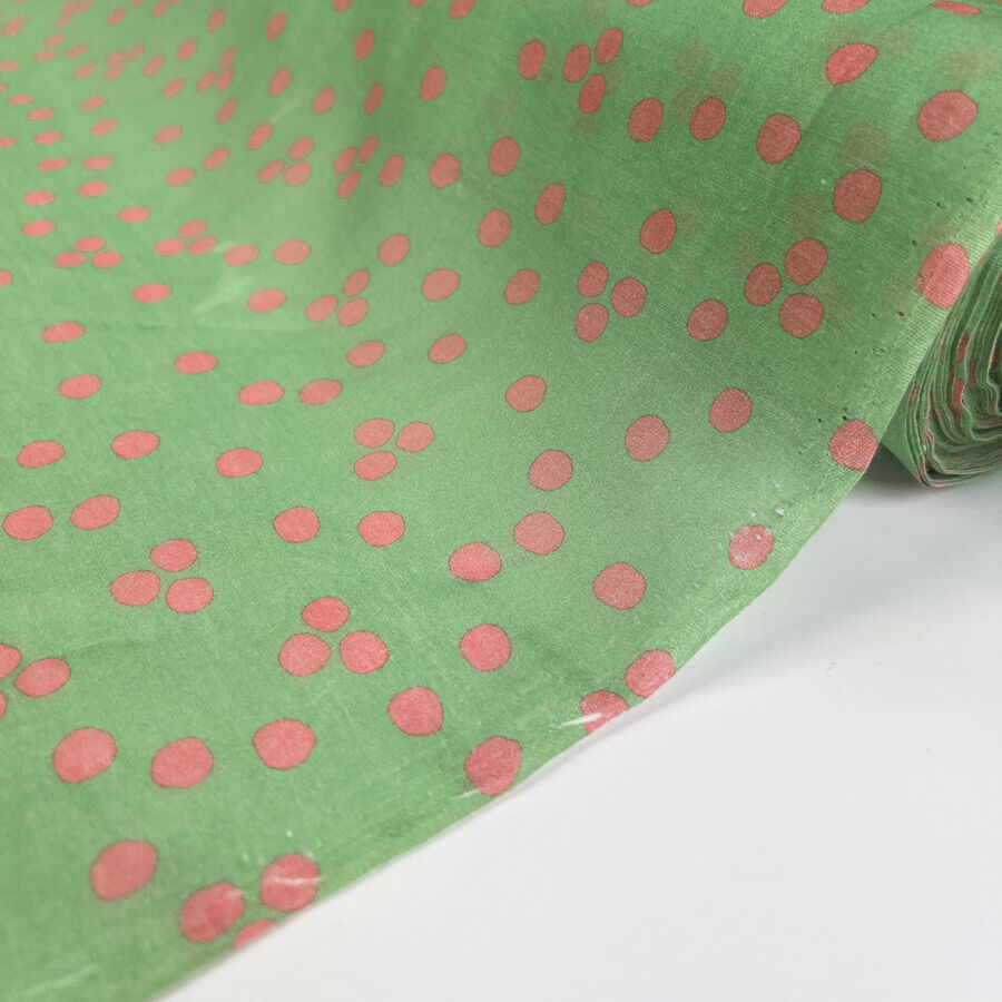 Atelier Pink Mint Dot Spot Silk Cotton Ex Designer Italian Polka Green Dress Fabric Roll Ef6D4Eaf 1D3F 441D 9187 3778Ec799C74