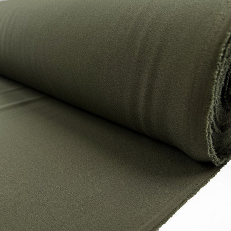 Athena Crepe Khaki Polyester Viscose Spandex Plain Woven Dress Fabric Roll