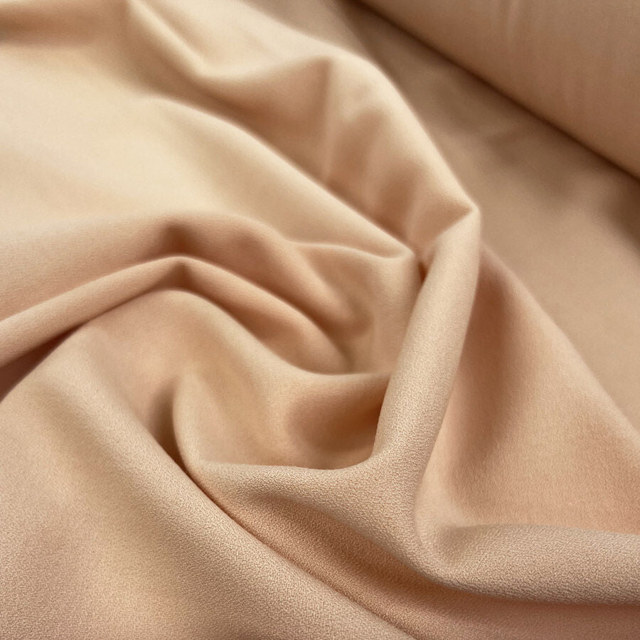 Athena Crepe Peach Polyester Viscose Spandex Plain Woven Dress Fabric