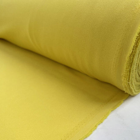 Athena Crepe Yellow Polyester Viscose Spandex Plain Woven Dress Fabric Roll