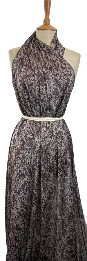 Auralite Polyester Purple Silver Abstract Fine Satin Chiffon Dress Fabric Mannequin