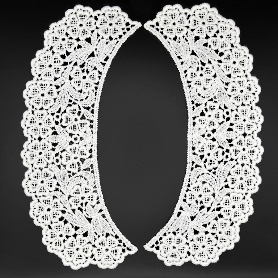 Austrian Appliqué Embroidered Collar - Rosie - White