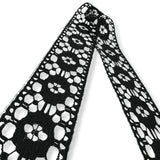 Austrian Embroidered Lace Trim - Black