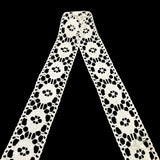 Austrian Embroidered Lace Trim - Ivory