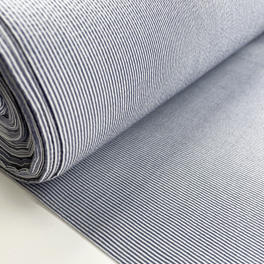 Austrian Seersucker - Navy Stripe