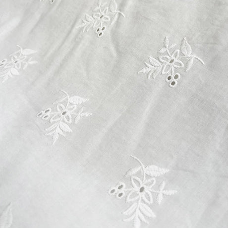 Ba Addison Cotton Embroidered Broderie Anglaise Floral White Dress Fabric