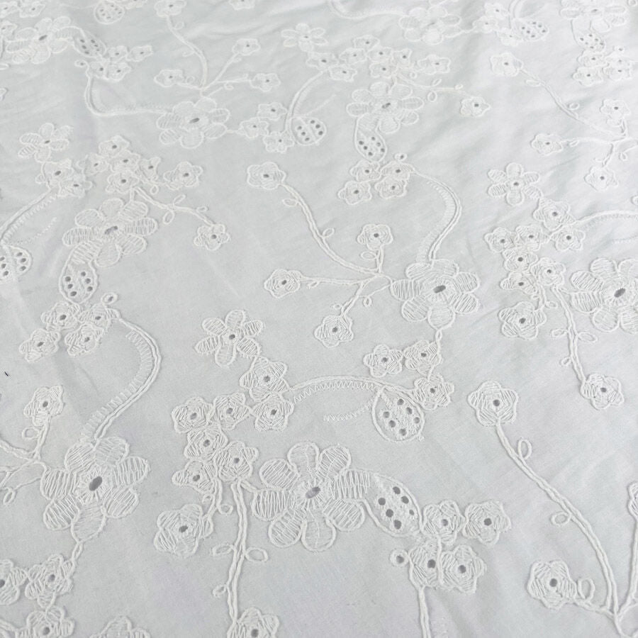 Cotton Dressmaking Fabric | BA - Embroidered Lawn