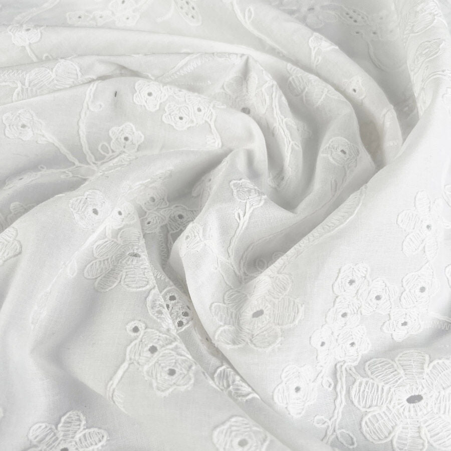 BA - Embroidered Lawn - Mellow White