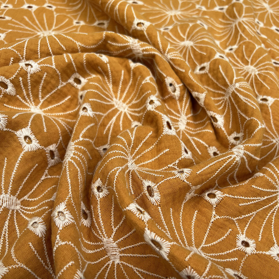 BA - Floral Double Gauze - Mustard