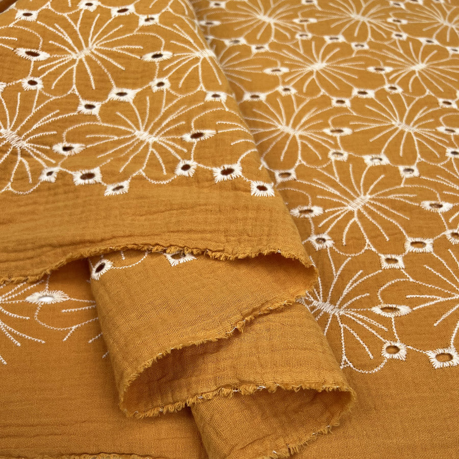 BA - Floral Double Gauze - Mustard