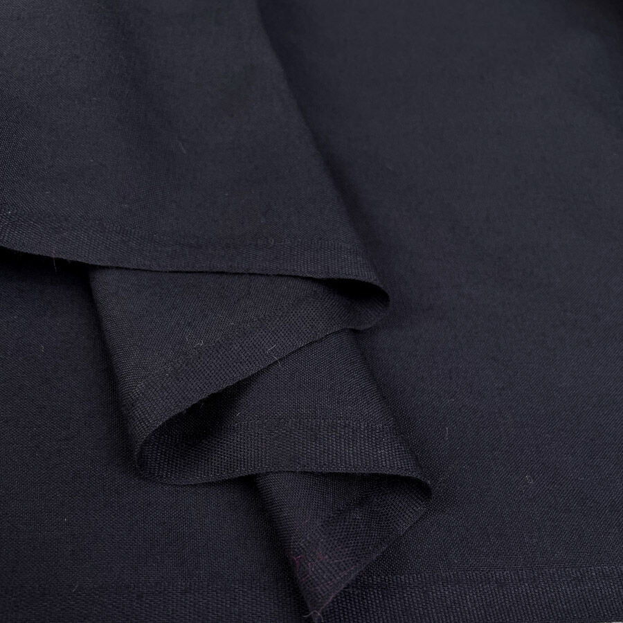 Back In The Day Navy Wool Yorkshire Woven Suiting Fabric Fold
