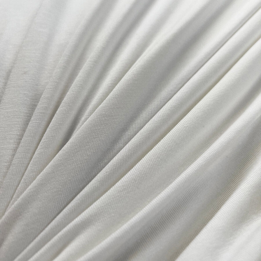 Bamboo Jersey Ecru Elastane Plain Knitted Tshirt Fabric Stretch