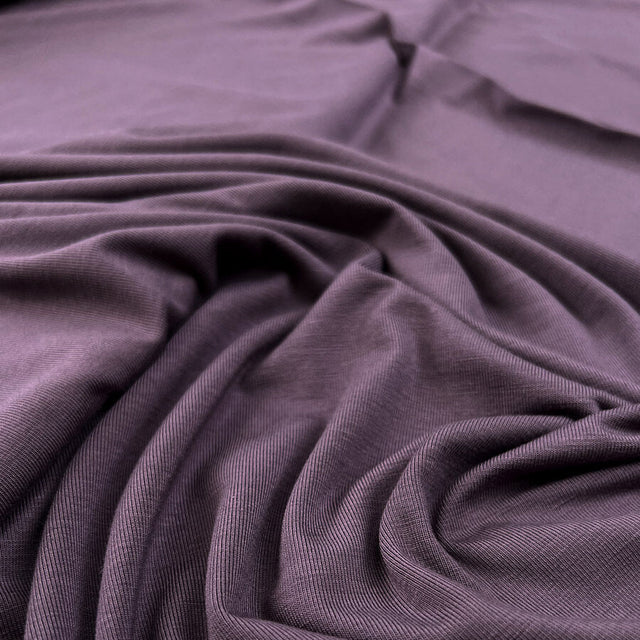 Bamboo Jersey Mauve Elastane Plain Knitted Tshirt Fabric