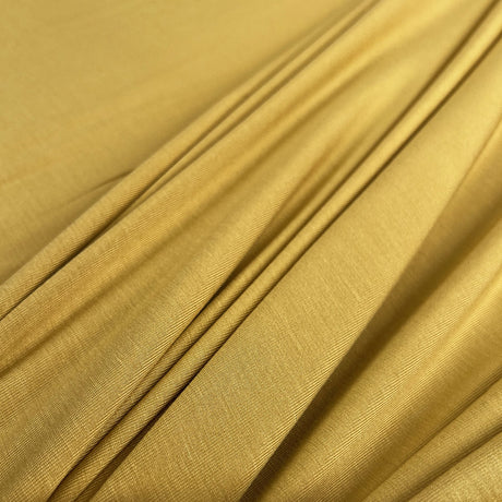 Bamboo Jersey Mustard Yellow Knit Stretch Elastane Fabric Cu1