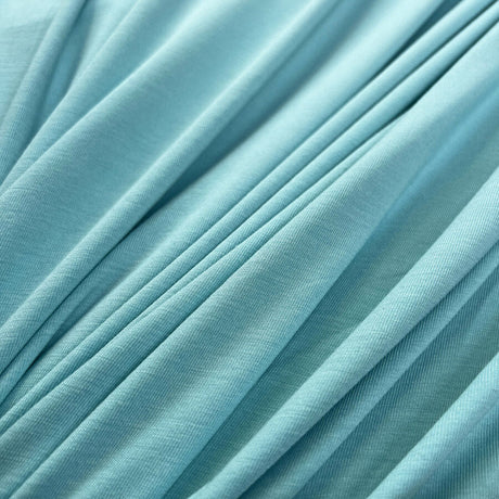 Bamboo Jersey Turquoise Blue Elastane Plain Knitted Tshirt Fabric 