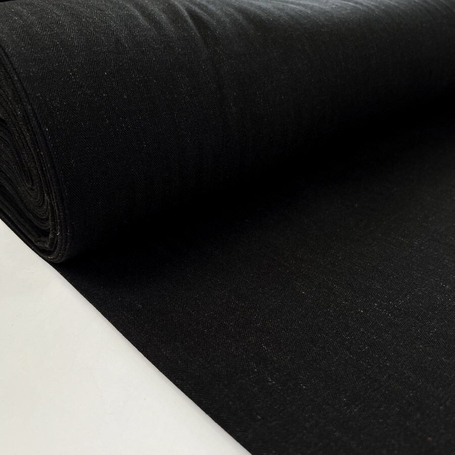 Bamboo Linen Tweed - Black