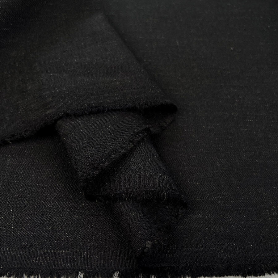 Bamboo Linen Tweed - Black