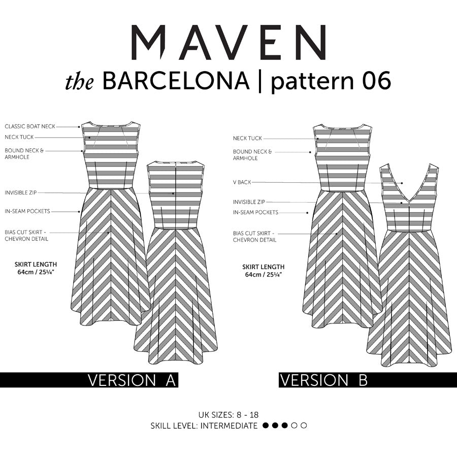 Maven - Barcelona Dress Sewing Pattern