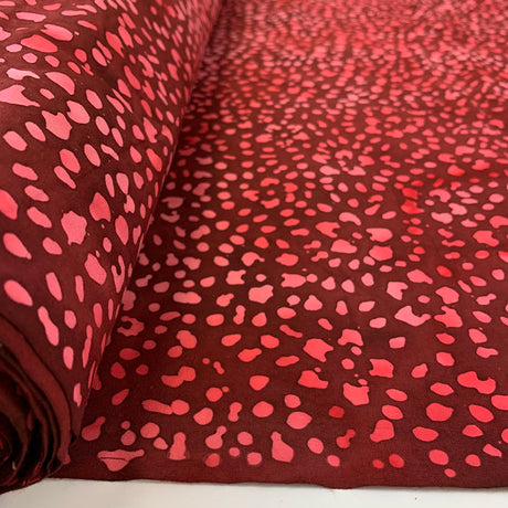 Batik Fabric Floral Spot Pink H Fold