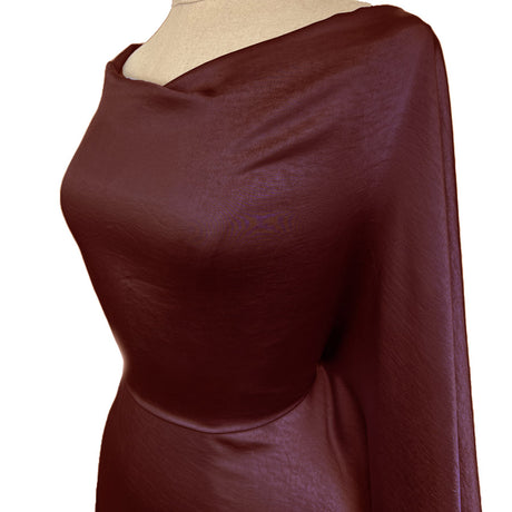 Bella Satin Stretch Red Polyester Elastane Smooth Dressmaking Fabric Side