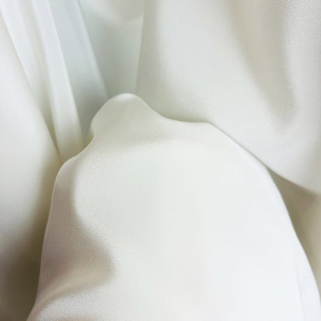 Belle Silk Crepe De Chine Dress Fabric White Close Up