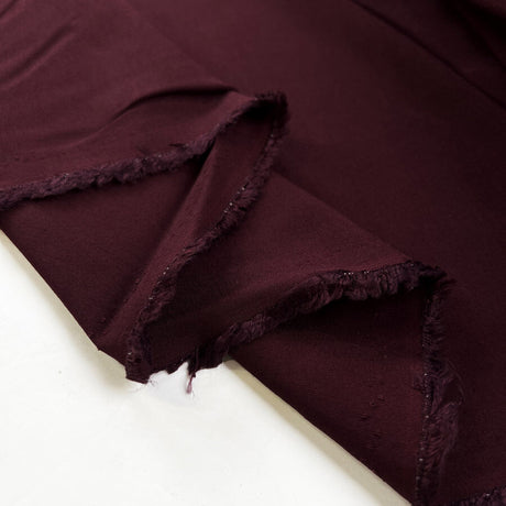 Bengaline Wine Viscose Nylon Spandex Stretch Trouser Fabric Fold