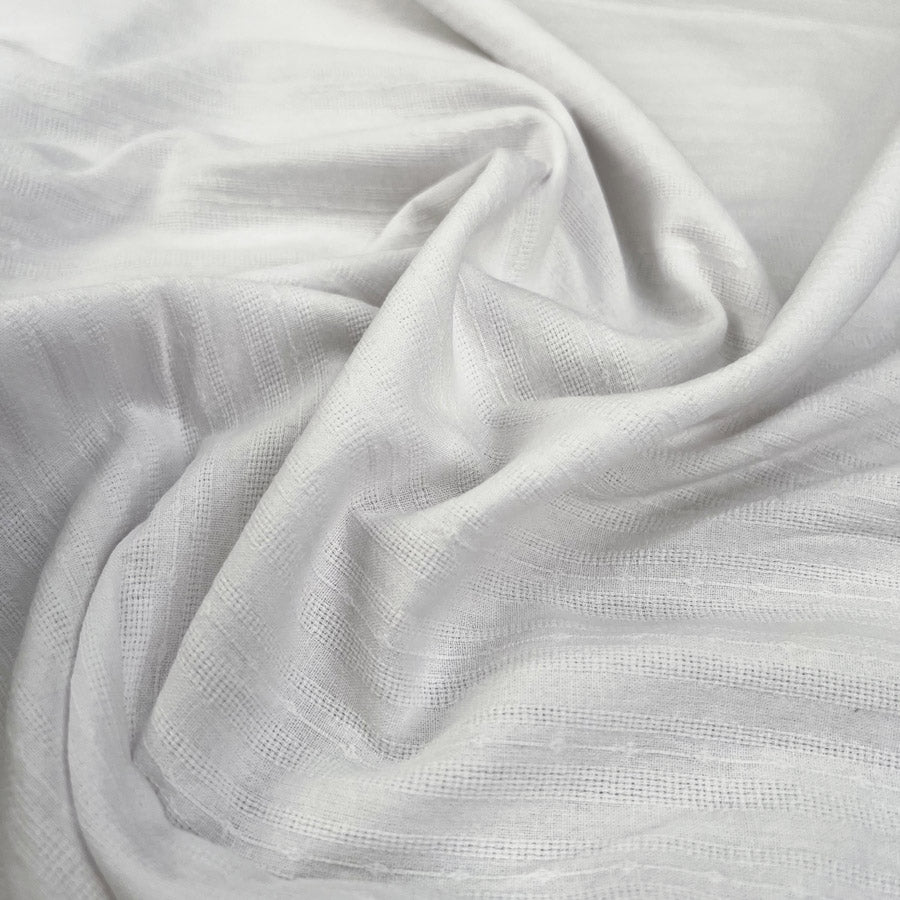 Betty Cotton White Stripe Cheesecloth Summer Dress Fabric