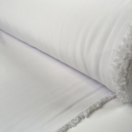 Bi Stretch Twill White Polyester Spandex Dress Fabric Roll