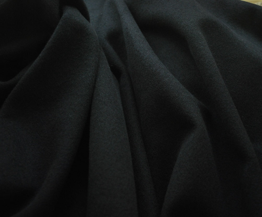 Black Wool with Cashmere Coating