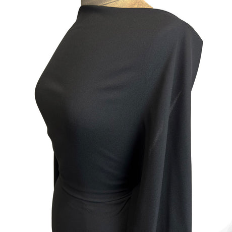 Black Bubble Sateen Dressmaking Fabric Mannequin Side