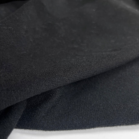 Black Yorkshire Melton Wool Polyester Coating Fabric Cu2