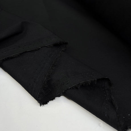 Blackout Black Plain Woven Cotton Poplin Fabric Fold