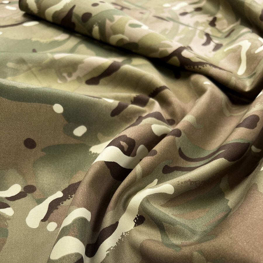 Blend In Camoflauge Green Brown Cotton Army Print Shirting Fabric